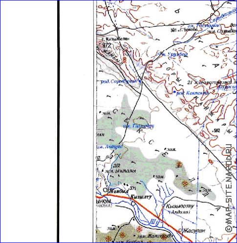 carte de Oblys d'Almaty