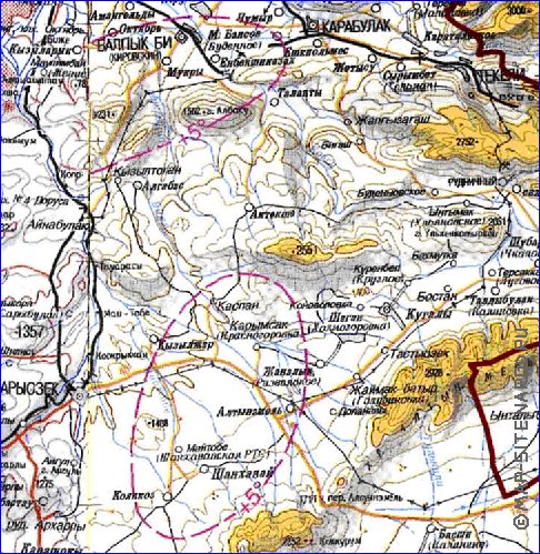 carte de Oblys d'Almaty