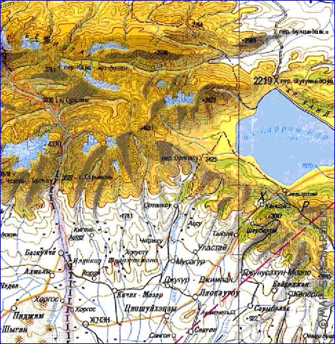 carte de Oblys d'Almaty