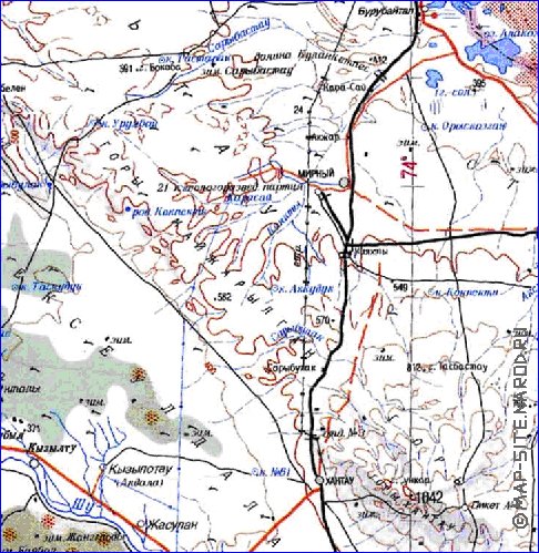 carte de Oblys d'Almaty