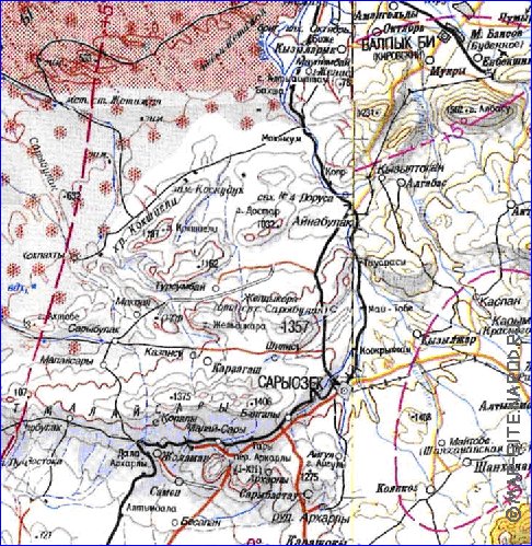 carte de Oblys d'Almaty