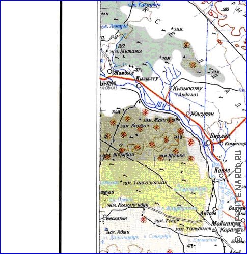 carte de Oblys d'Almaty