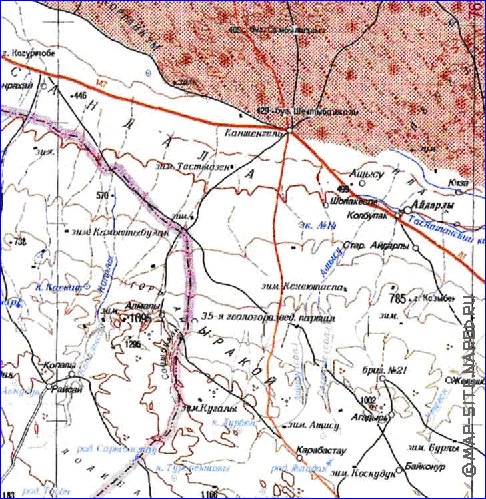 carte de Oblys d'Almaty