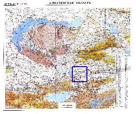 carte de Oblys d'Almaty