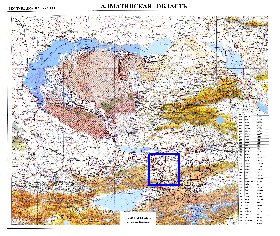 carte de Oblys d'Almaty