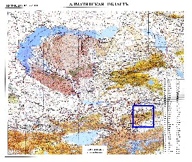 carte de Oblys d'Almaty