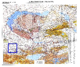 carte de Oblys d'Almaty