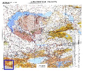 carte de Oblys d'Almaty