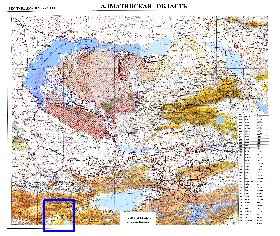 carte de Oblys d'Almaty