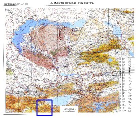 carte de Oblys d'Almaty