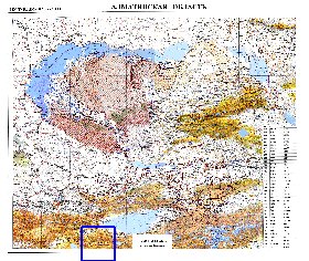 carte de Oblys d'Almaty