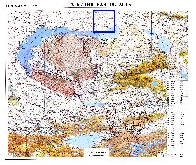 carte de Oblys d'Almaty