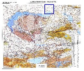 carte de Oblys d'Almaty