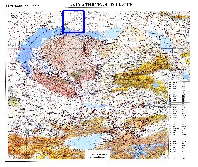 carte de Oblys d'Almaty