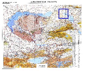 carte de Oblys d'Almaty