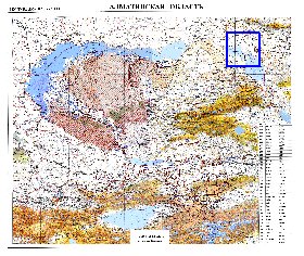 carte de Oblys d'Almaty