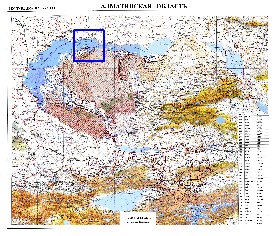 carte de Oblys d'Almaty