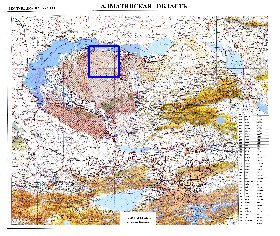 carte de Oblys d'Almaty