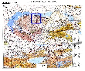 carte de Oblys d'Almaty