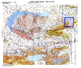 carte de Oblys d'Almaty