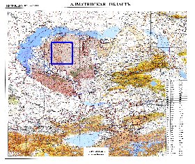 carte de Oblys d'Almaty