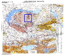 carte de Oblys d'Almaty