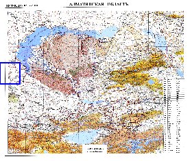 carte de Oblys d'Almaty