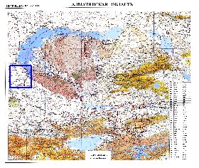 carte de Oblys d'Almaty