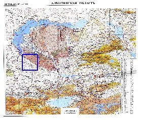 carte de Oblys d'Almaty