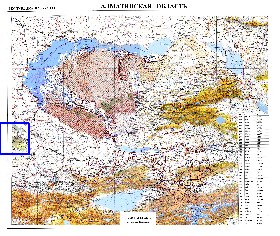 carte de Oblys d'Almaty