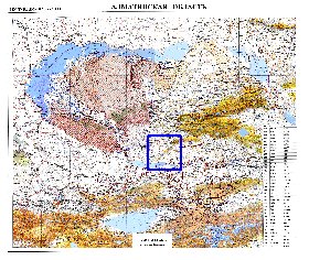 carte de Oblys d'Almaty