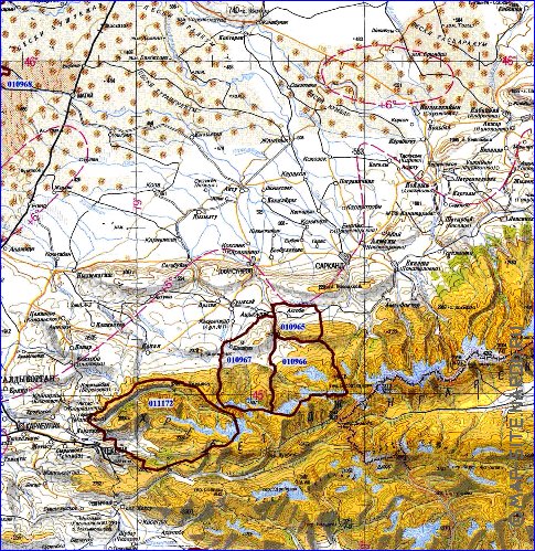 carte de Oblys d'Almaty