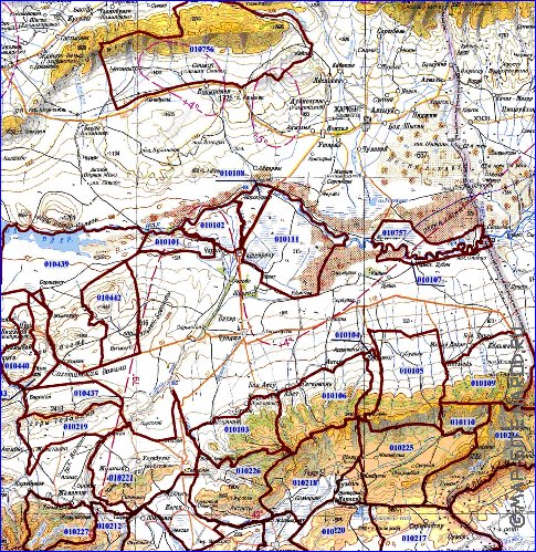 carte de Oblys d'Almaty