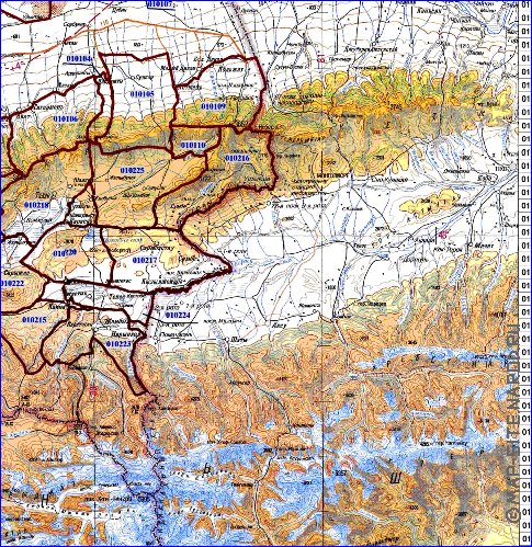 carte de Oblys d'Almaty