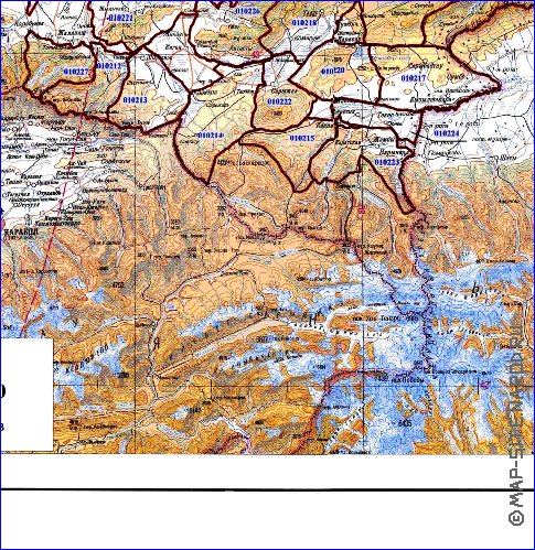 carte de Oblys d'Almaty