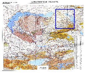 carte de Oblys d'Almaty