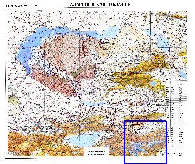 carte de Oblys d'Almaty