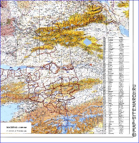 carte de Oblys d'Almaty