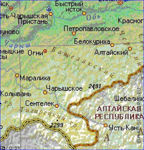 Карта чарышского района алтайского края