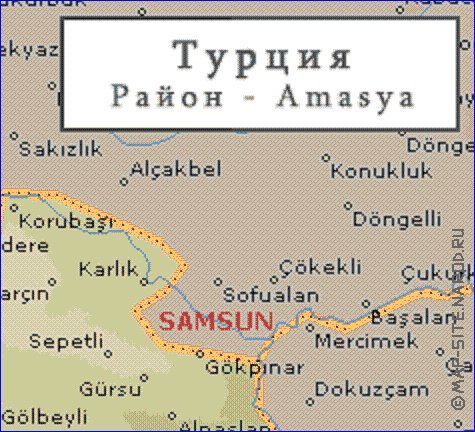 mapa de  il Amasya