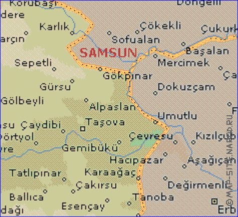 mapa de  il Amasya