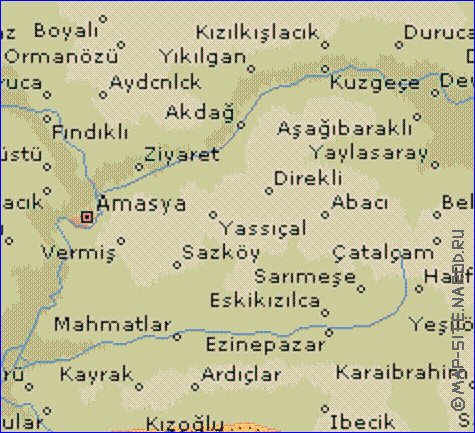 mapa de  il Amasya