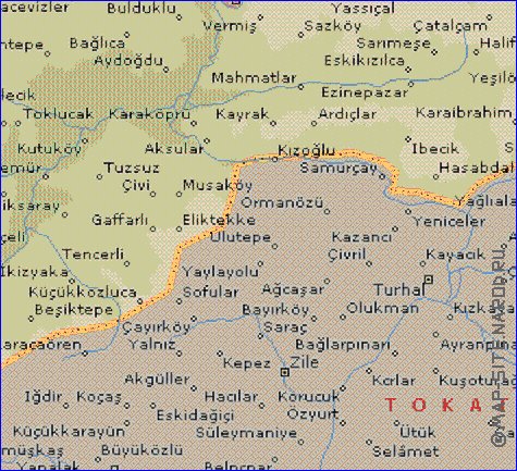 mapa de  il Amasya