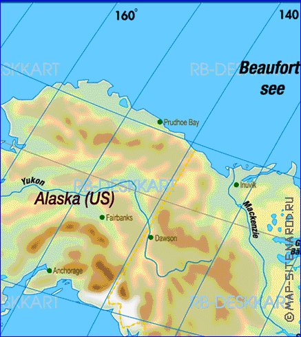 Fisica mapa de America em alemao