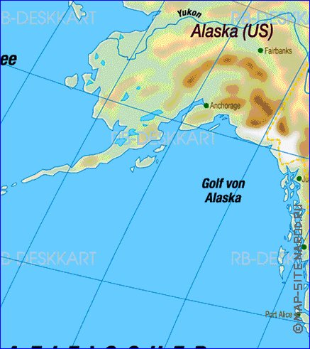 Fisica mapa de America em alemao