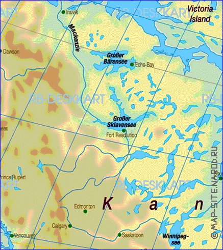 Fisica mapa de America em alemao