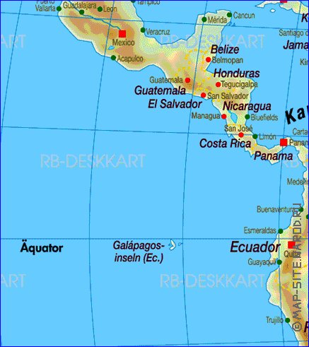 Fisica mapa de America em alemao