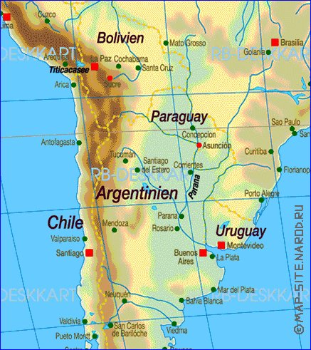 Fisica mapa de America em alemao