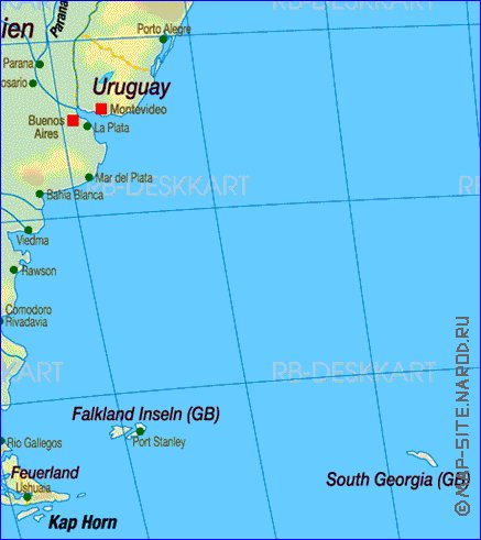 Fisica mapa de America em alemao