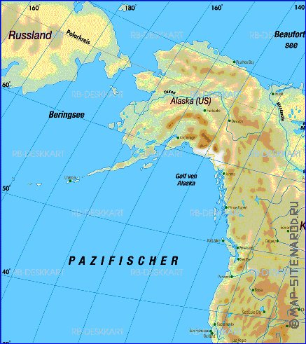 Fisica mapa de America em alemao